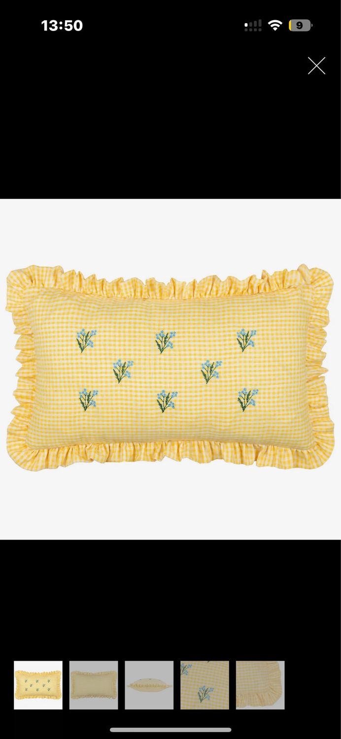 Coussin brodé coton 30/50 cm