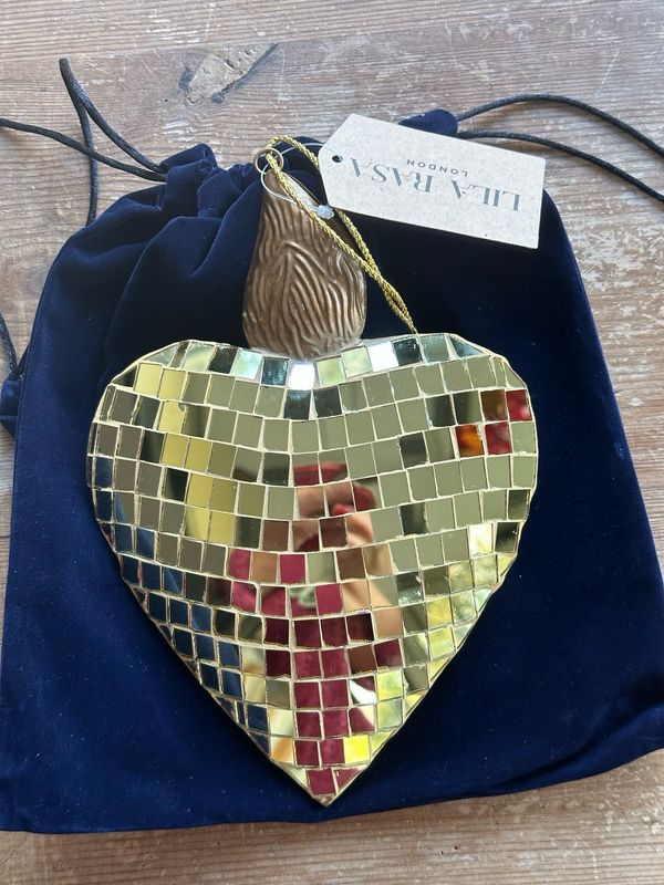 Cœur en verre mosaïque 20 cm
