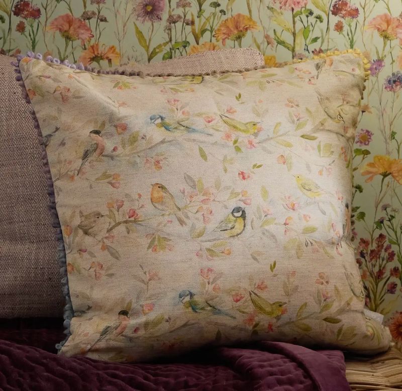 Coussin Birds 50/50 coton
