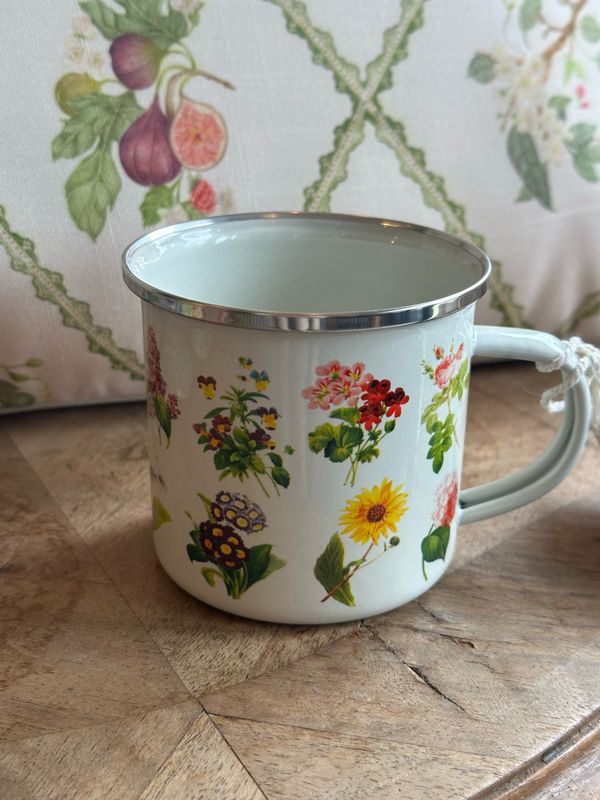 Mug en métal émaillé fleurs de printemps Mug en métal émaillé fleurs de printemps