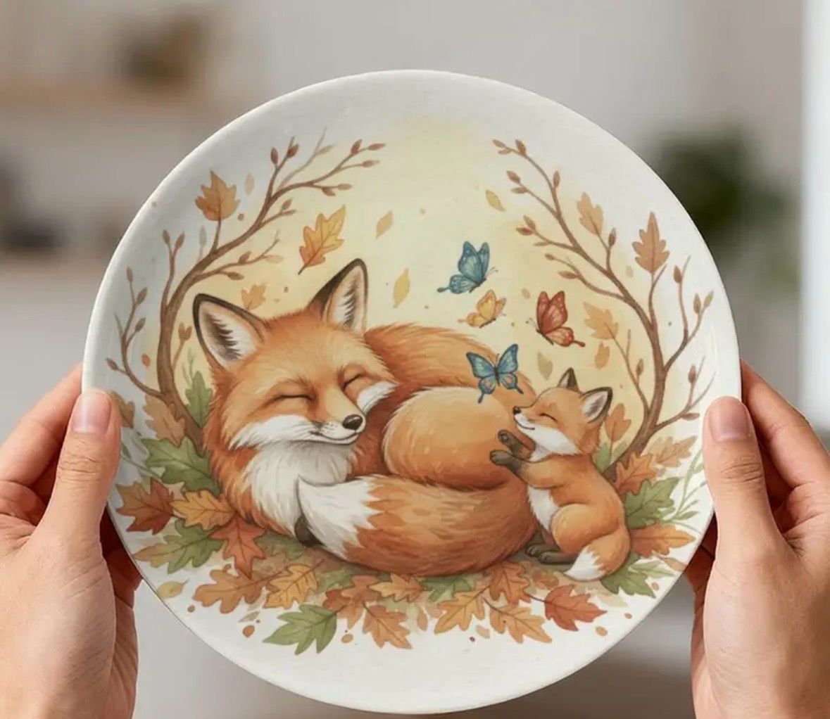 Assiette renard déco