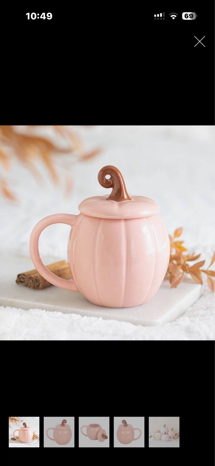 Mug citrouille rose poudré 
