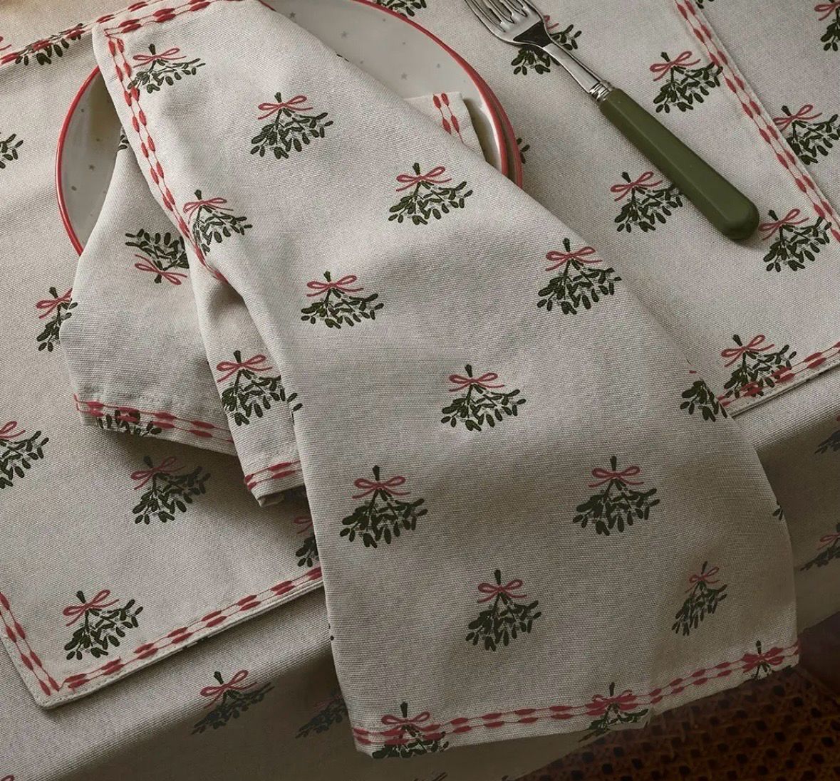 Lot de 4 serviettes brodées 100% coton