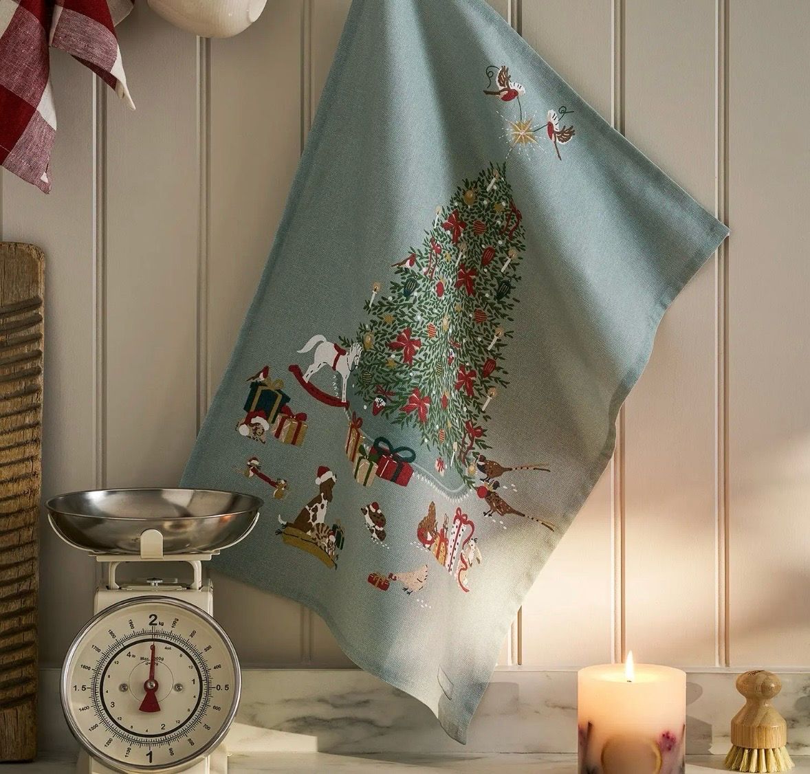 Torchon Christmas 100% coton