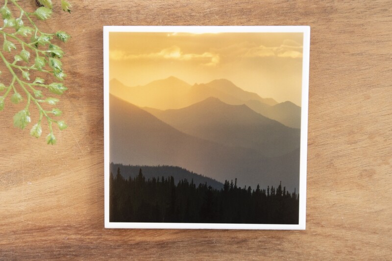 Mountain Silhouette-Nature Photo Coaster