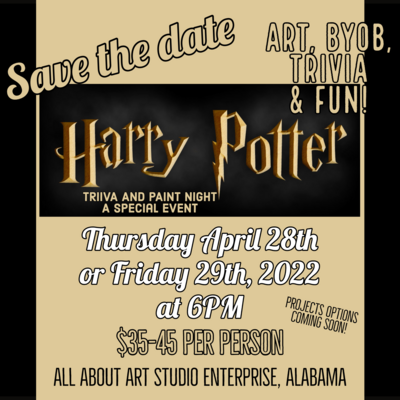 MAY 19th, "Harry Potter" Trivia and Paint Night