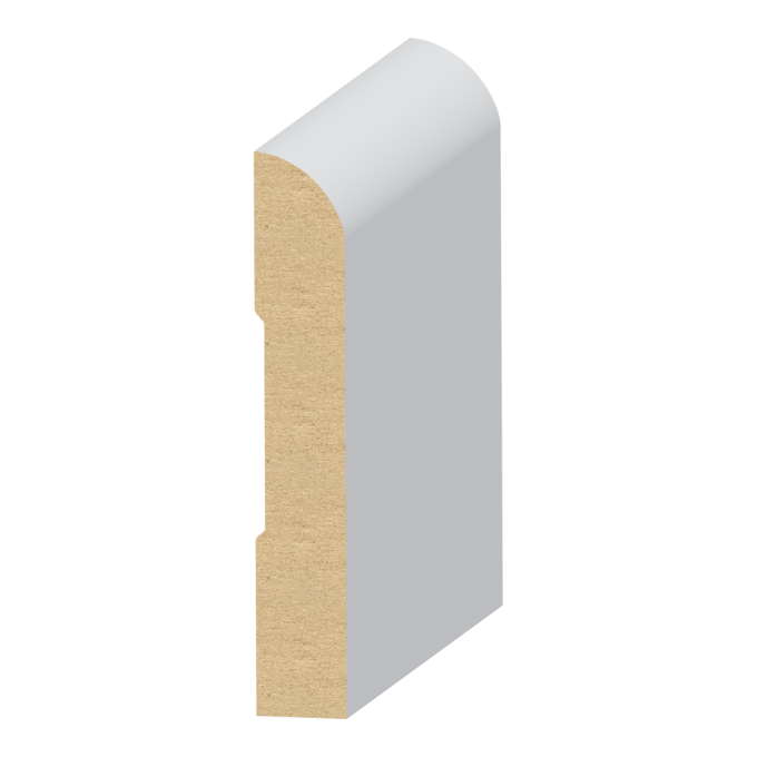 Bullnose MDF Baseboard 9/16&quot; x 3-1/2&quot; x 16 feet