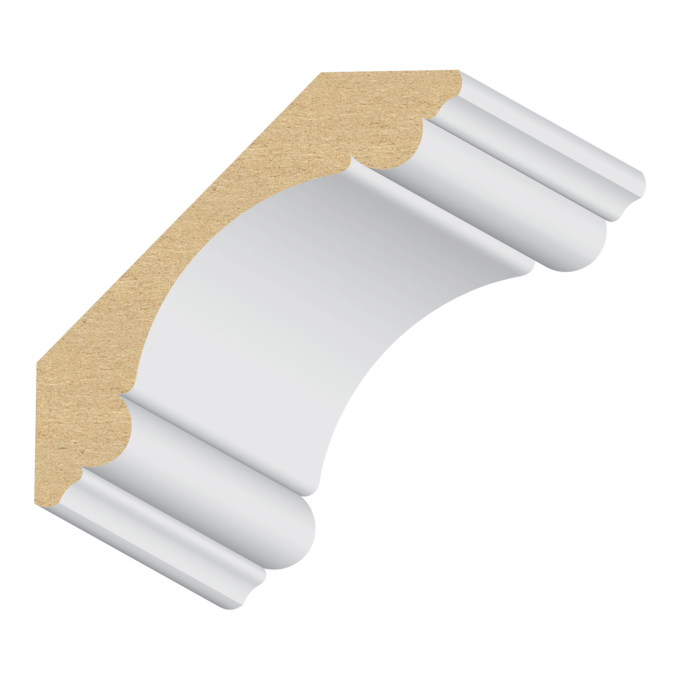 Double Bead Carolina MDF Crown 3/4&quot; x 3-3/8&quot; x 16 feet