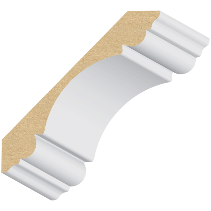 Double Bead Carolina MDF Crown 11/16&quot; x 4-5/8&quot; x 16 feet