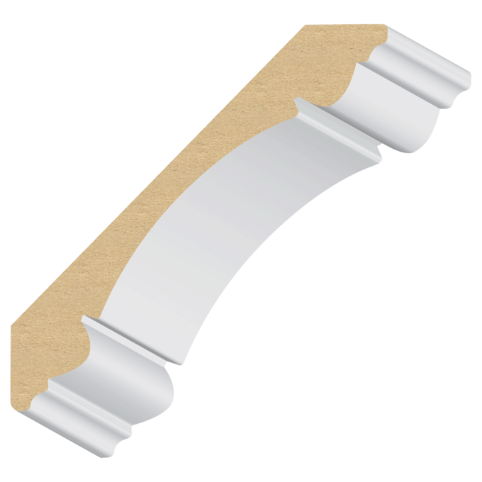 Double Bead Carolina MDF Crown 1&quot; x 6-1/2&quot; x 16 feet