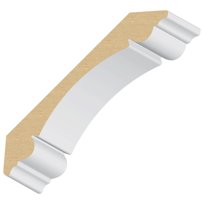 Double Bead Carolina MDF Crown 1&quot; x 7-3/16&quot; x 16 feet