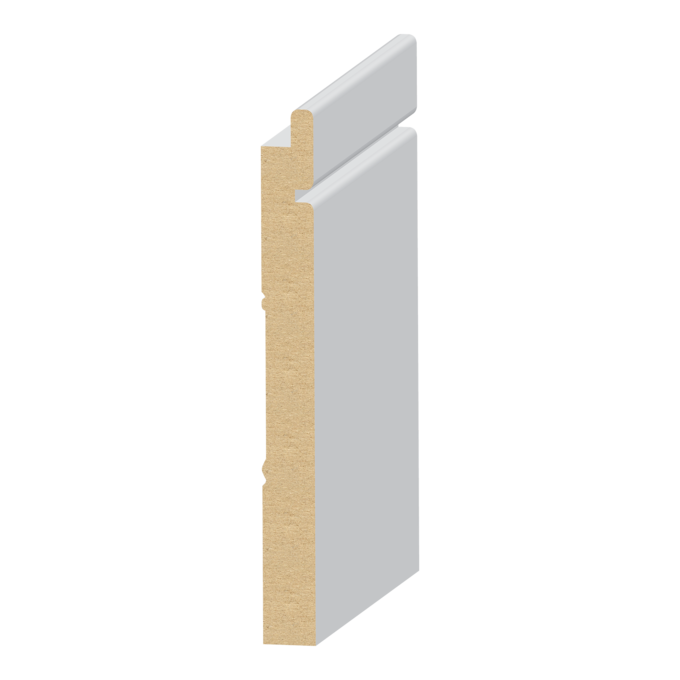 Wainscot w/ 3/8&quot; Rab`t  MDF Baseboard 1/2&quot; x 5&quot; x 16 feet