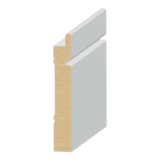 Wainscot w/ 3/8&quot; Rab`t   MDF Baseboard 1/2&quot; x 3-1/4&quot; x 16 feet