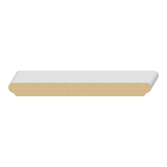 Primed Double Ogee MDF Wall Cap  11/16&quot; x 7-1/4&quot; x 16 feet
