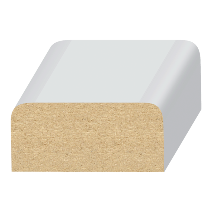 2 Eased Edge MDF Wall Cap  11/16&quot; x 1-1/2&quot; x 16 feet