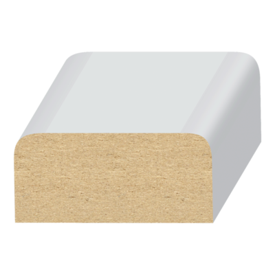 2 Eased Edge MDF Wall Cap 11/16&quot; x 1-1/2&quot; x 16 feet