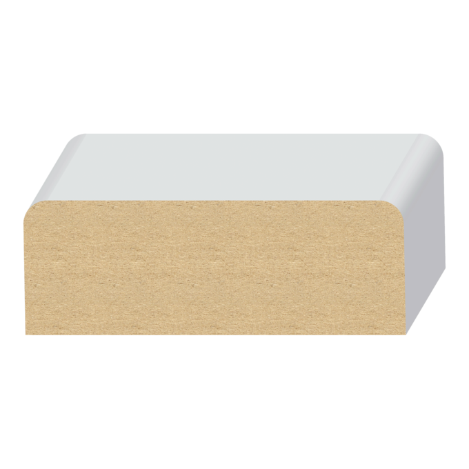 2 Eased Edge MDF Wall Cap  1-1/16&quot; x 3-1/2&quot; x 16 feet