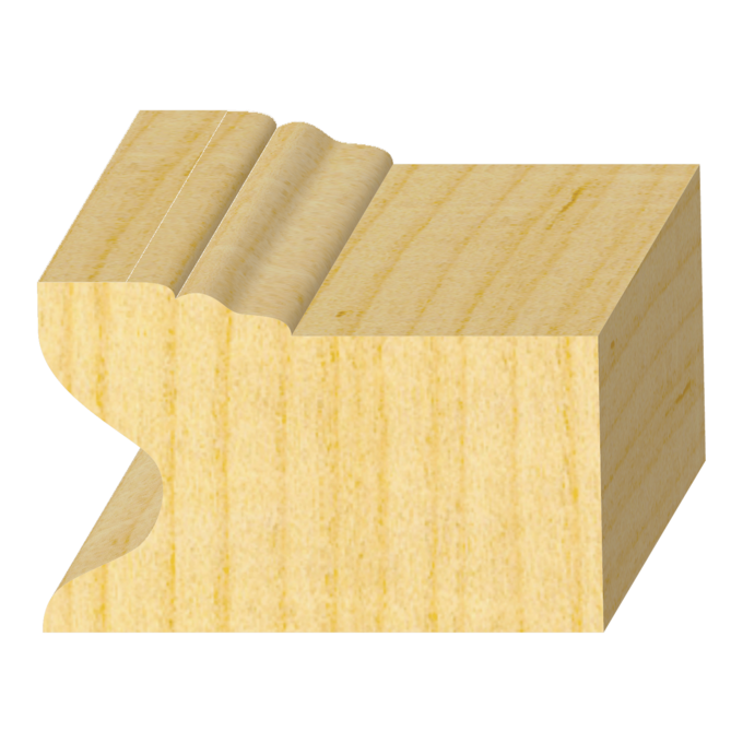 Raw #180 Eastern Brick w/ Stucco Key FJ Pine Exterior Molds  1-1/4" x 2"