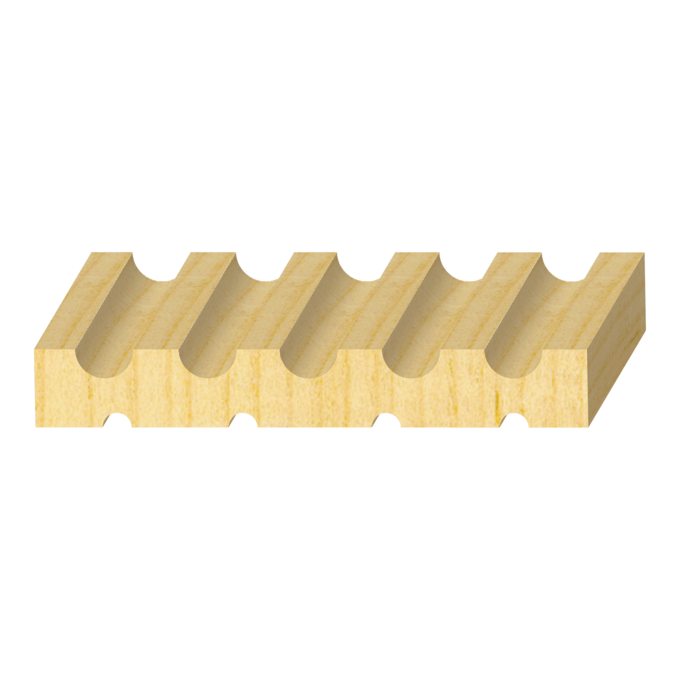 Raw 5-Flute FJ Pine Casing 1/2" x 3-1/2"
