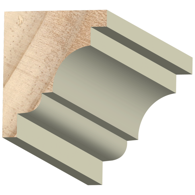 Pediment Crown Exterior Wood  1-1/4&quot; x 1-1/2&quot; x 16 feet