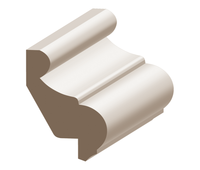 Flex Panel Cap w/ 3/4&quot; Rab`t Wainscot 1-3/16&quot; x 2&quot; to match MDF