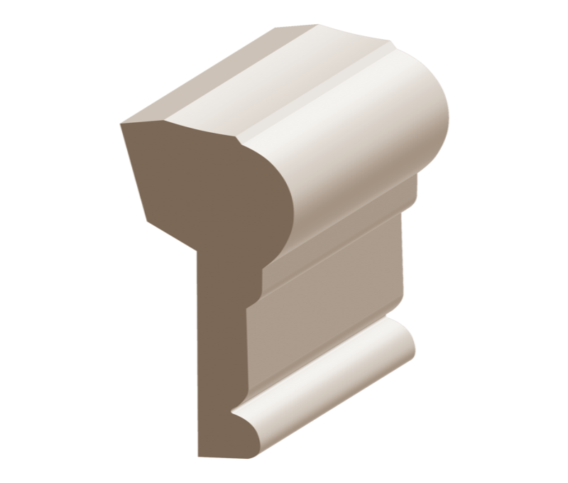 Flex Panel Cap w/ 3/8&quot; Rab`t Wainscot 1&quot; x 2-1/2&quot; to match MDF