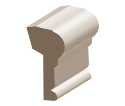 Flex Panel Cap w/ 3/8&quot; Rab`t Wainscot 1&quot; x 2-1/2&quot; to match MDF