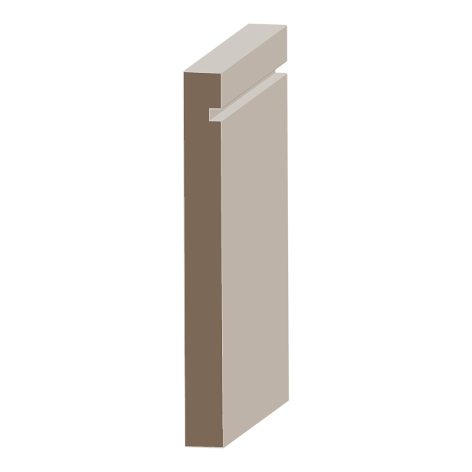 Flex S4S Notched Modern Baseboard 9/16&quot; x 5-1/2&quot; to match MDF