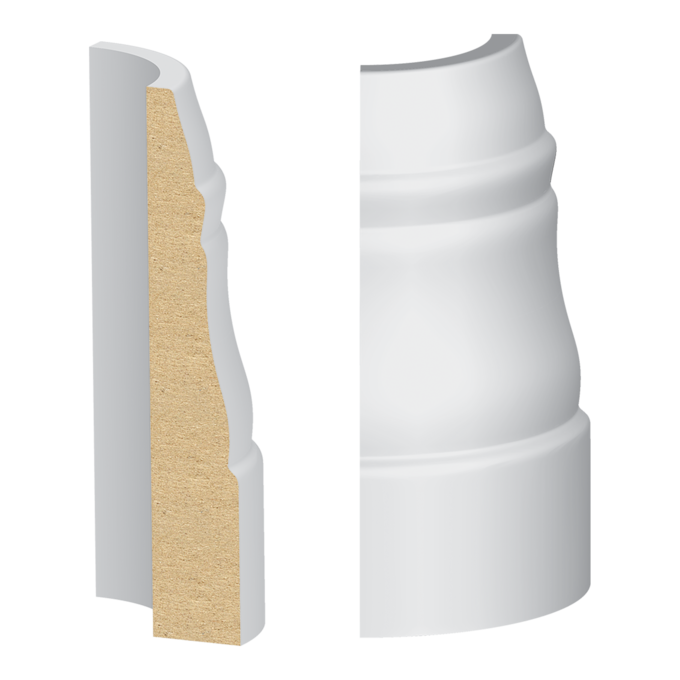Bullnose Corner #366 MDF Baseboard 9/16&quot; x 3-1/4&quot;