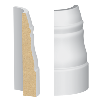 Bullnose Corner #366 MDF Baseboard 9/16&quot; x 3-1/4&quot;