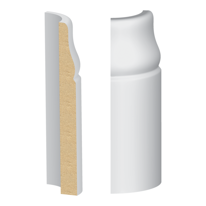 Bullnose Corner #711 MDF Baseboard 7/16&quot; x 4-3/16&quot;