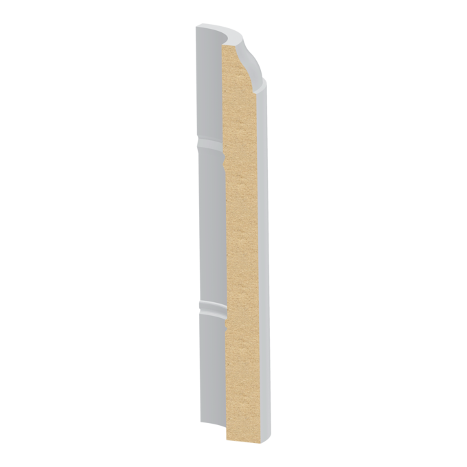 Bullnose Corner Coronado MDF Baseboard 1/2&quot; x 5-1/4&quot;