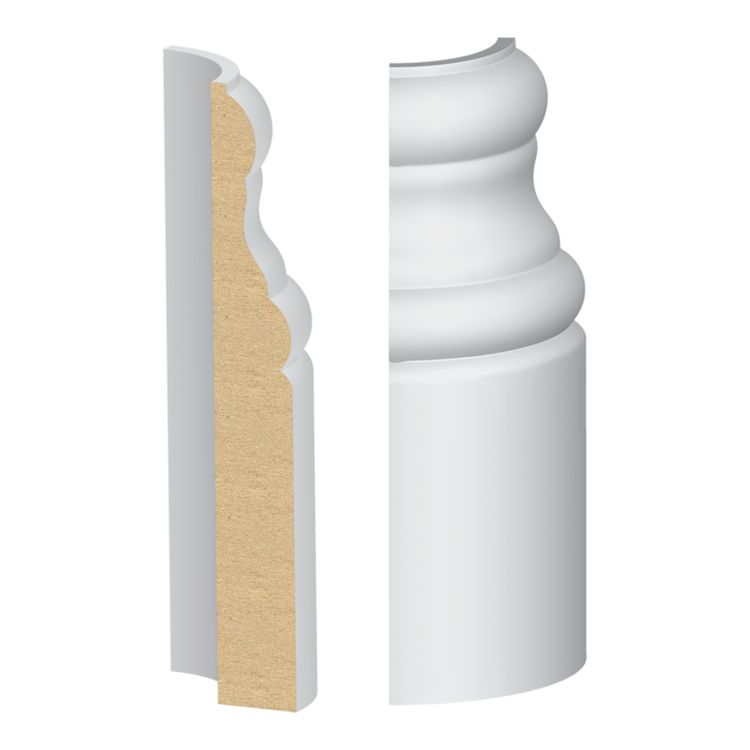 Bullnose Corner Del Mar Base MDF Baseboard 9/16&quot; x 4-1/2&quot;
