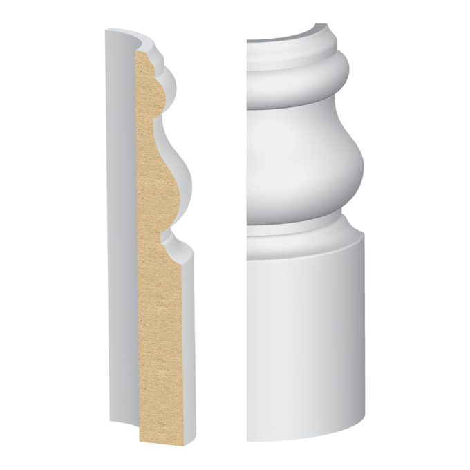 Bullnose Corner Imperial MDF Baseboard 9/16&quot; x 4-1/2&quot;