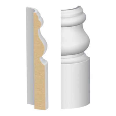 Bullnose Corner Imperial MDF Baseboard 9/16&quot; x 4-1/2&quot;