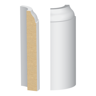 Bullnose Corner Coronado MDF Baseboard 9/16&quot; x 4-1/4&quot;