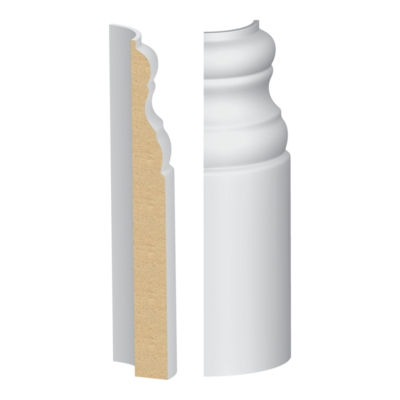 Bullnose Corner Del Mar Base MDF Baseboard 9/16&quot; x 5-1/2&quot;