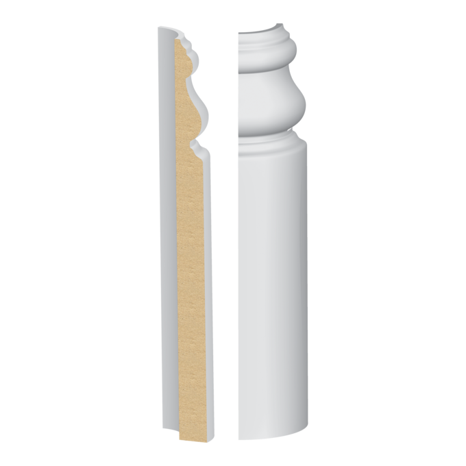 Bullnose Corner Imperial MDF Baseboard 9/16&quot; x 8-1/4&quot;