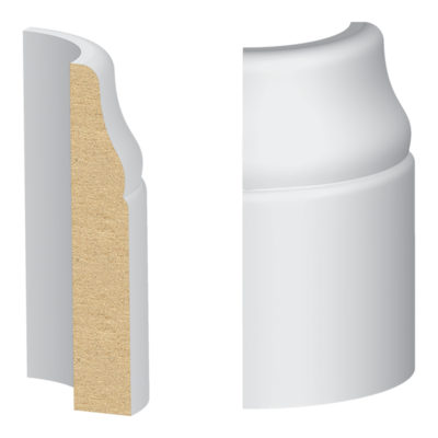 Bullnose Corner MDF 711 Base 3/8 x 2-1/2&quot;