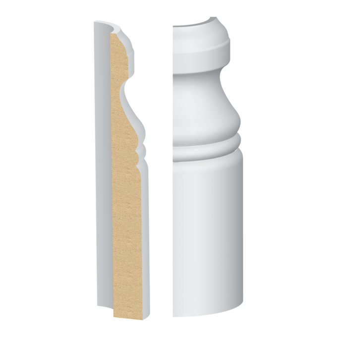 Bullnose Corner MDF Carolina Base 5/8 x 6&quot;