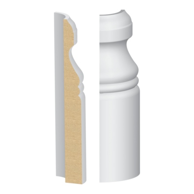 Bullnose Corner MDF Carolina Base 5/8 x 6&quot;