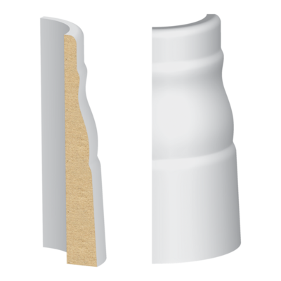 Bullnose Corner MDF 356 Colonial Base 1/2 x 3-1/4&quot;