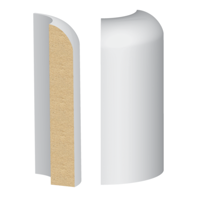 Bullnose Corner MDF Bullnose Base 9/16 x 3-1/2"