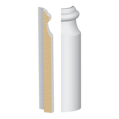 Bullnose Corner MDF Classic Beaded 9/16&quot; x 7-1/4&quot;