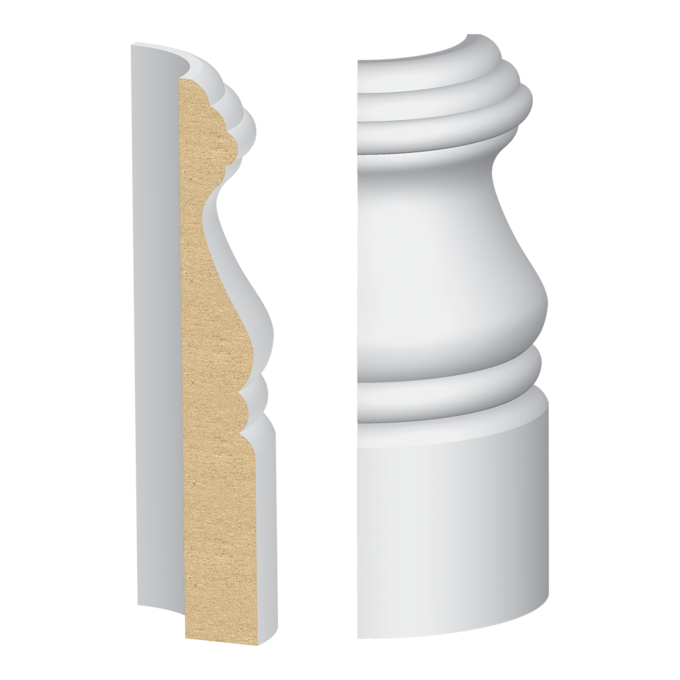 Bullnose Corner MDF Cape Cod Base 9/16 x 4&quot;