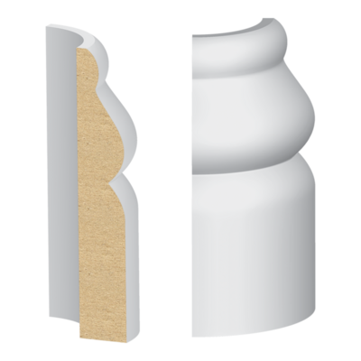 Bullnose Corner MDF Sierra Base 9/16 x 3-1/4&quot;