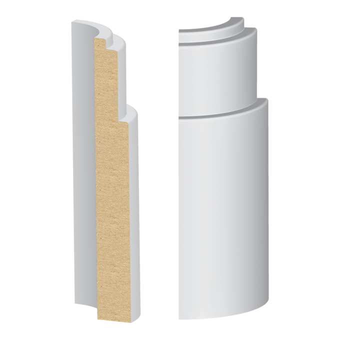 Bullnose Corner MDF Meridian Base 9/16 x 4-1/2&quot;