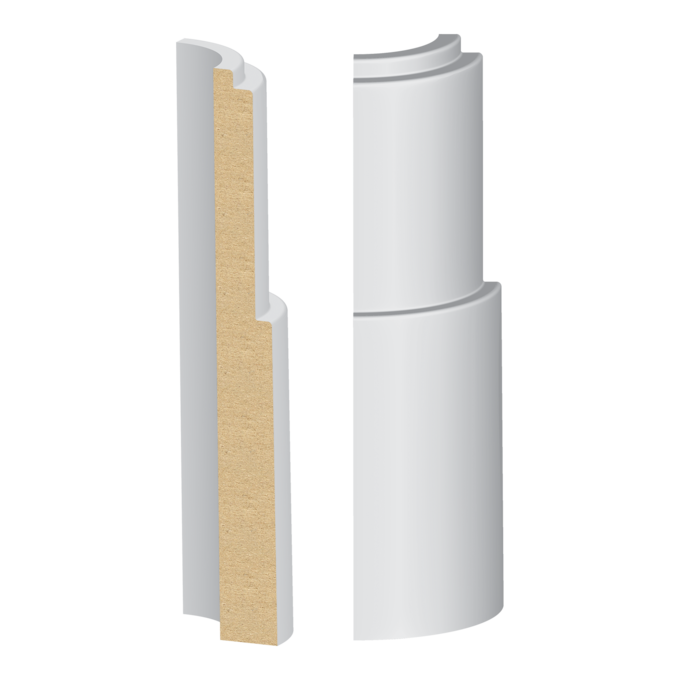 Bullnose Corner MDF Meridian Base 9/16 x 5-1/2&quot;