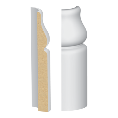 Bullnose Corner MDF Harris Base 9/16&quot; x 5-1/4&quot;