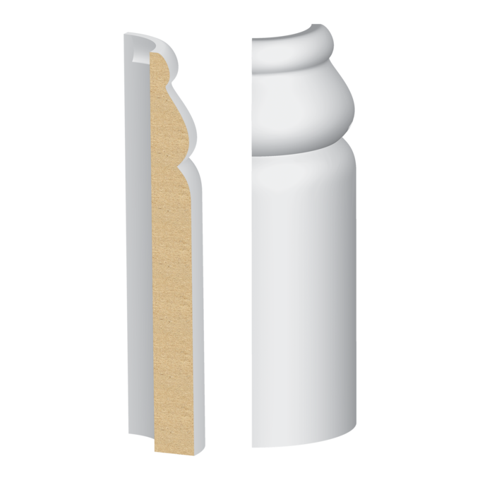 Bullnose Corner MDF Sierra Base 9/16 x 5-1/4&quot;